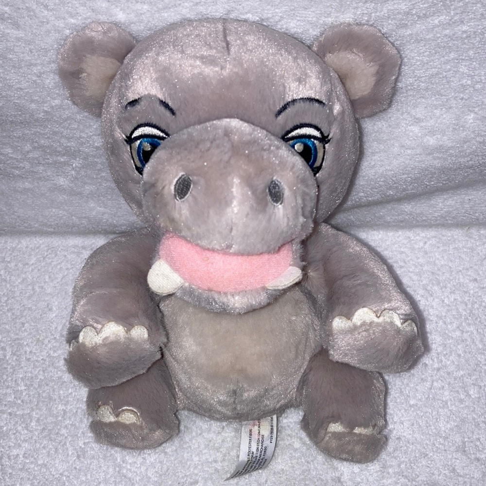 Walt Disney World Theme Park Plush Baby Hippo Stuffed Animal Soft Cuddly 9" tall